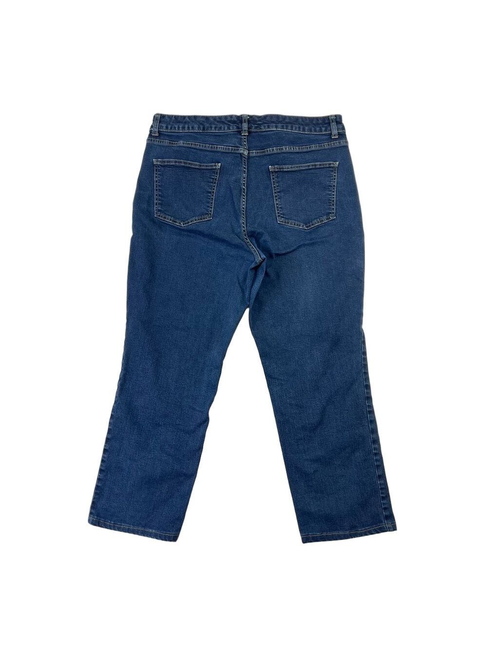 Talbots Jeans Simply Flattering Blue Denim 5-Pocket Straight Leg Size 14 Western - Picture 2 of 10